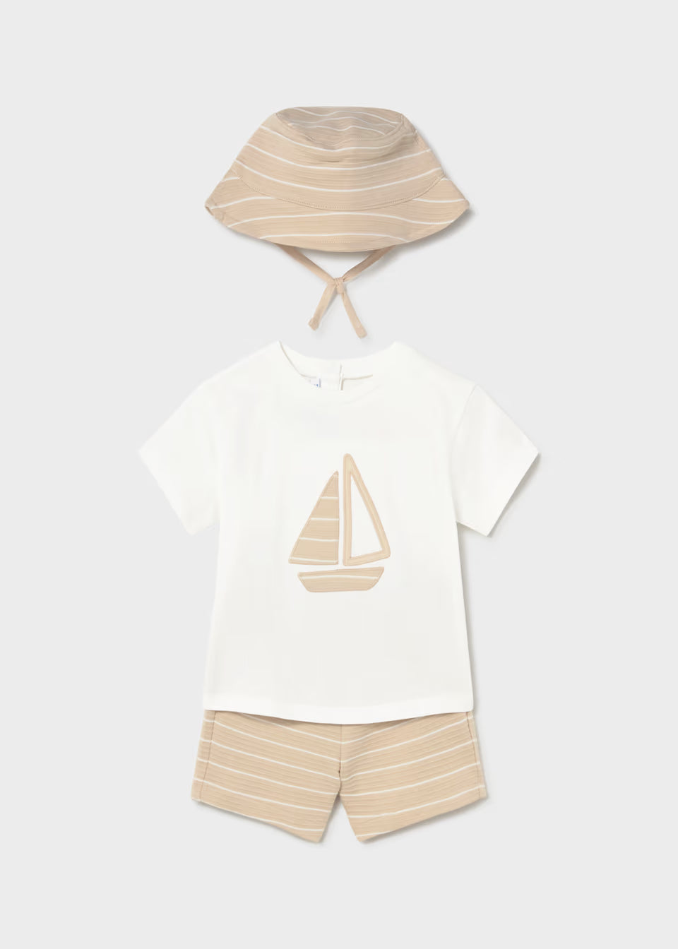 Mayoral Boy's Beige Boat Short Set with Hat