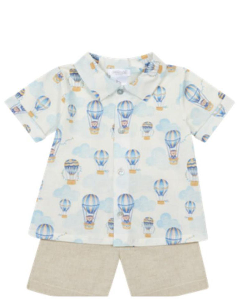 Deolinda Boy’s Hot Air Balloon Shirt and Shorts Set