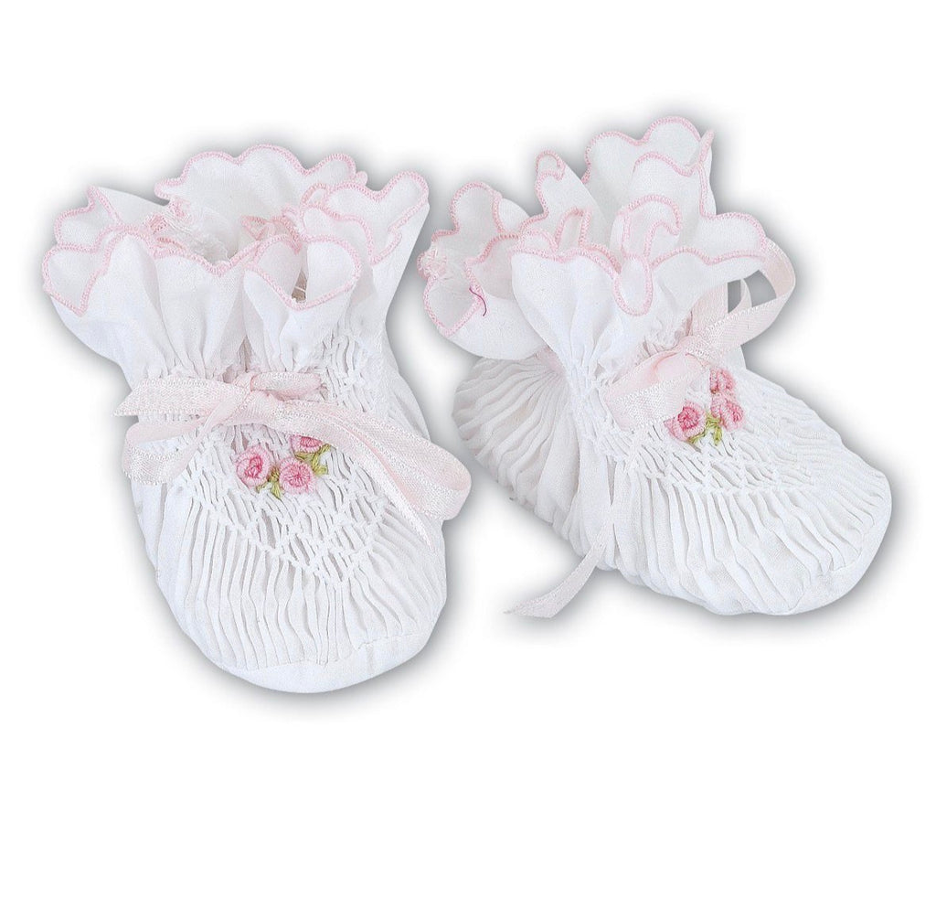 Sarah Louise Smocked Bib and Bootie Set
