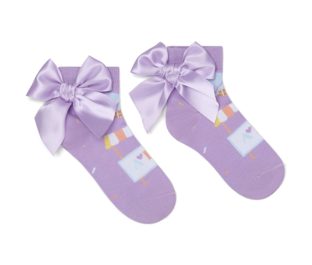 A Dee Ice-cream Print Ankle Socks