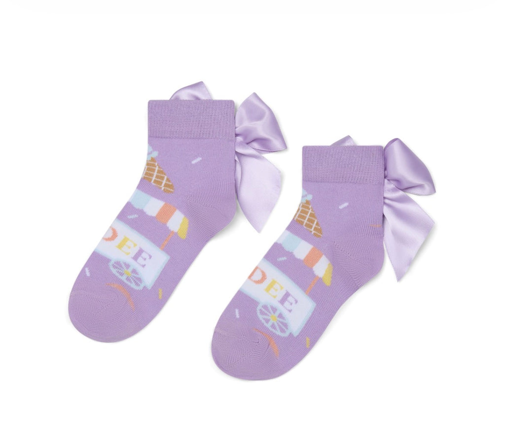 A Dee Ice-cream Print Ankle Socks