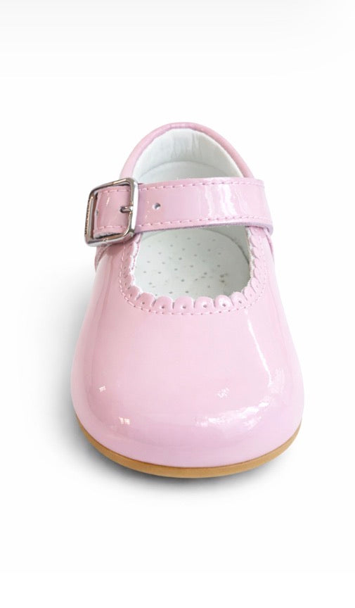 Andanines Dusky Pink Mary Jane Patent Leather Shoes