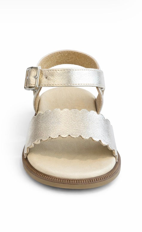 Andanines Gold Scalloped Edge Sandals