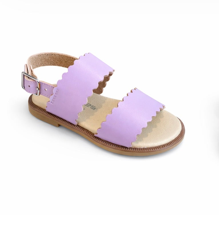 Andanines Lilac Scalloped Edge Sandals