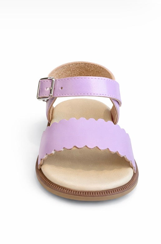 Andanines Lilac Scalloped Edge Sandals
