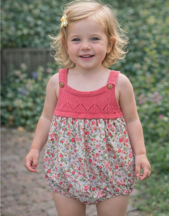 Sardon Coral Strawberry Knit Romper