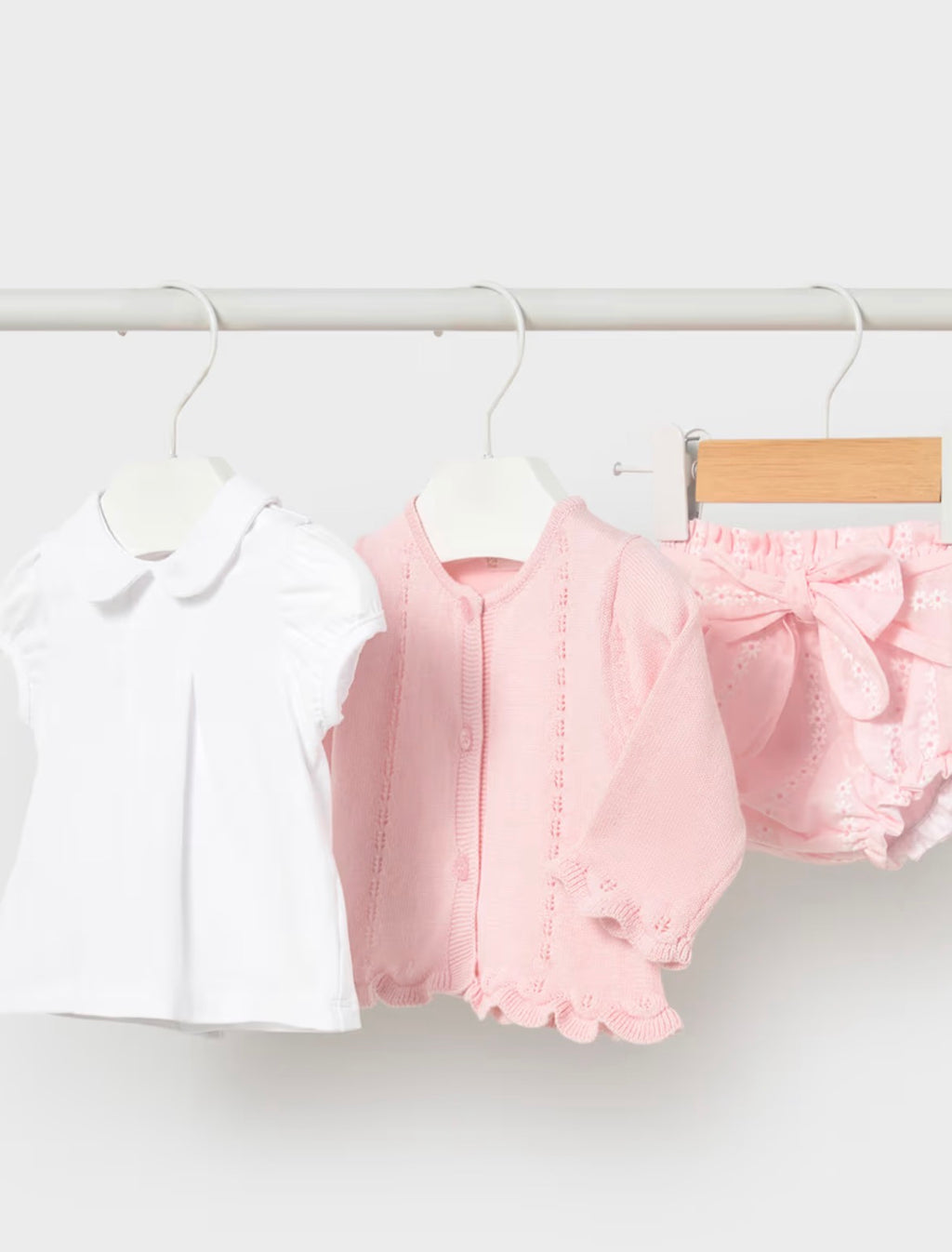 Mayoral Daisy 3 PC Jam Pants Set with Pink Cardigan