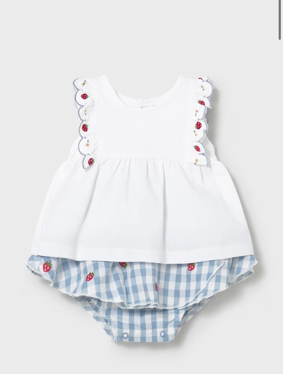 Mayoral Embroidered Strawberry Jam Pants Set