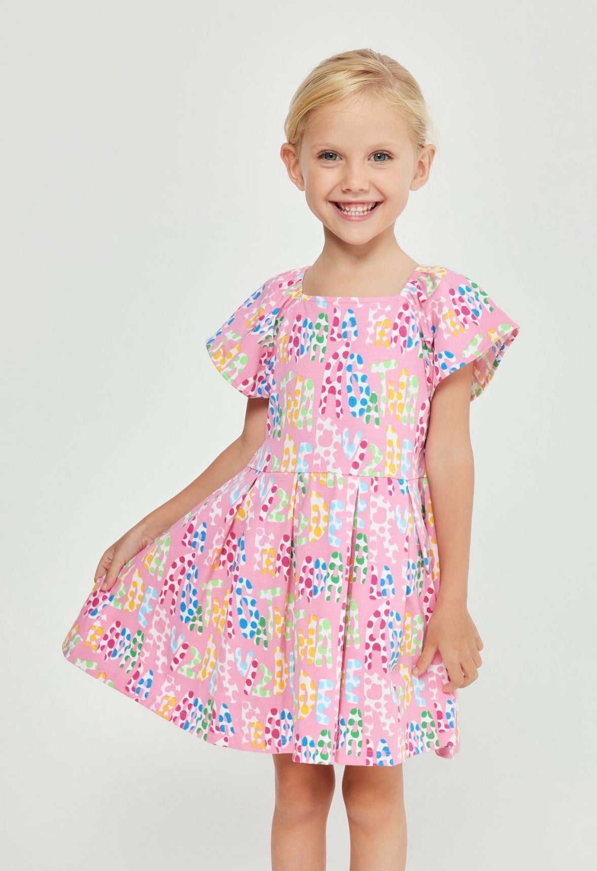 Agatha Ruiz De La Prada Pink Polka Dot Logo Dress