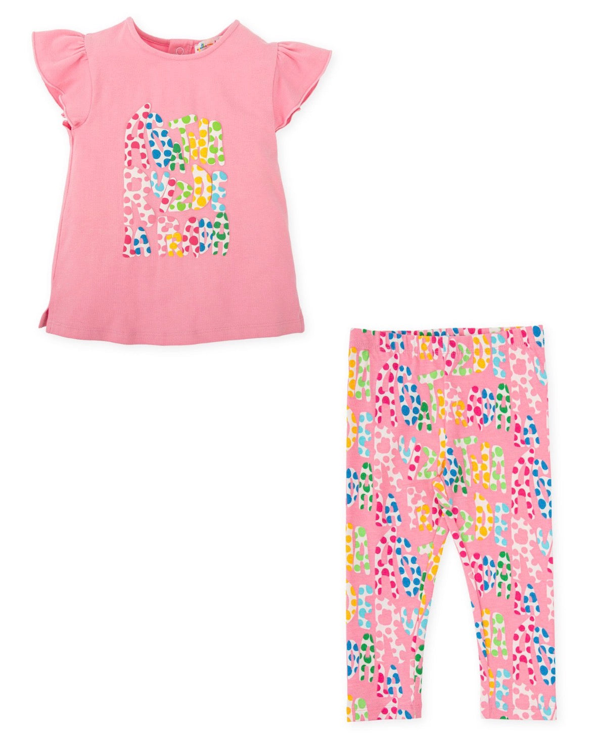 Agatha Ruiz De La Prada Pink Polka Dot Branded Legging Set