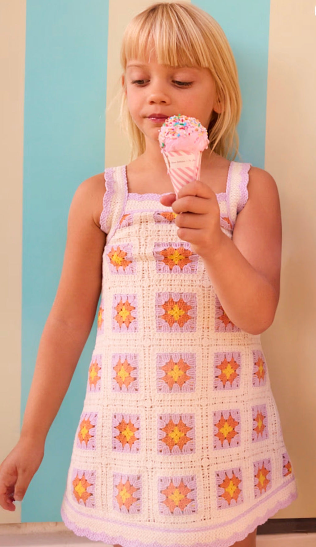 Mayoral Lilac Crochet Dress