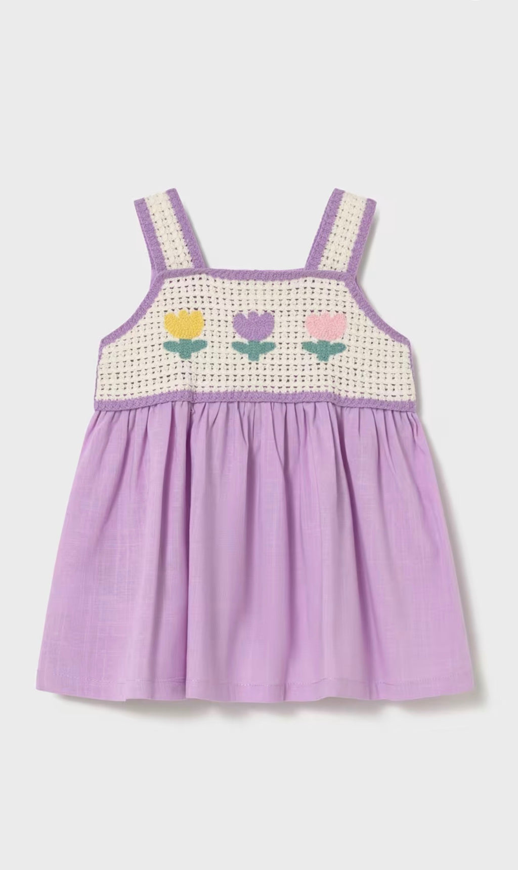 Mayoral Lilac Crochet Top Floral Dress