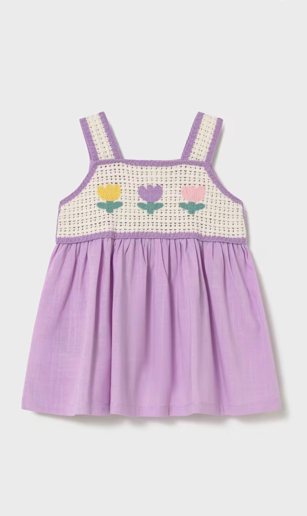 Mayoral Lilac Crochet Top Floral Dress