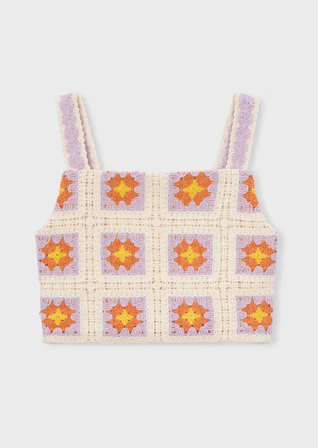 Mayoral Crochet Top and Lilac Shorts Set
