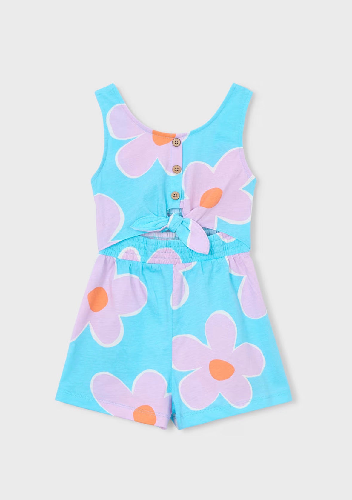 Mayoral Lilac and Blue Floral Jumpsuit