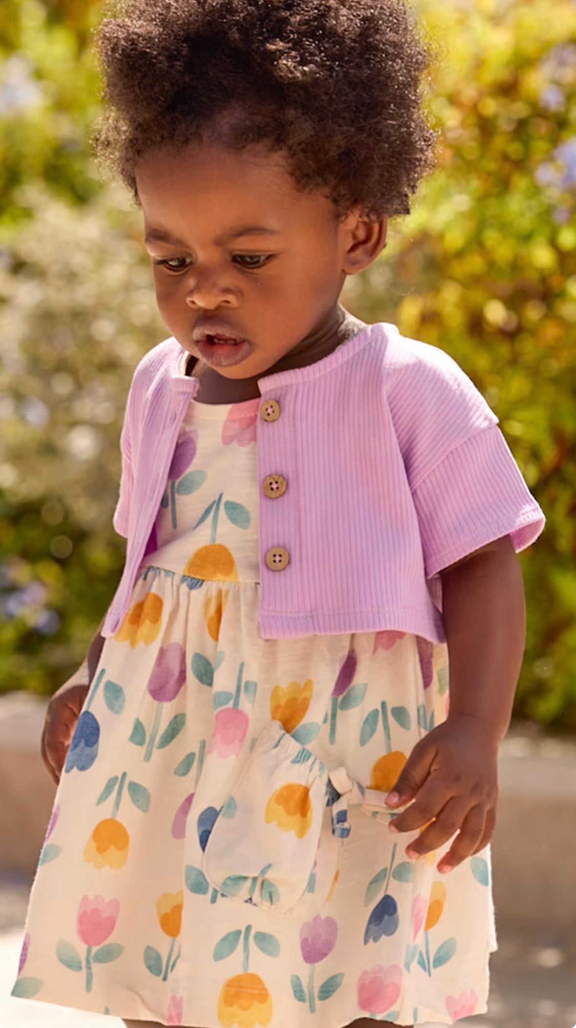 Mayoral Lilac Floral Dress and Cardigan Set
