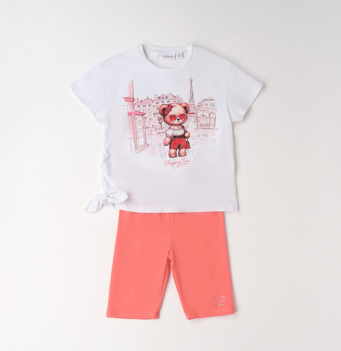 Sarabanda Paris Bear Shorts Set