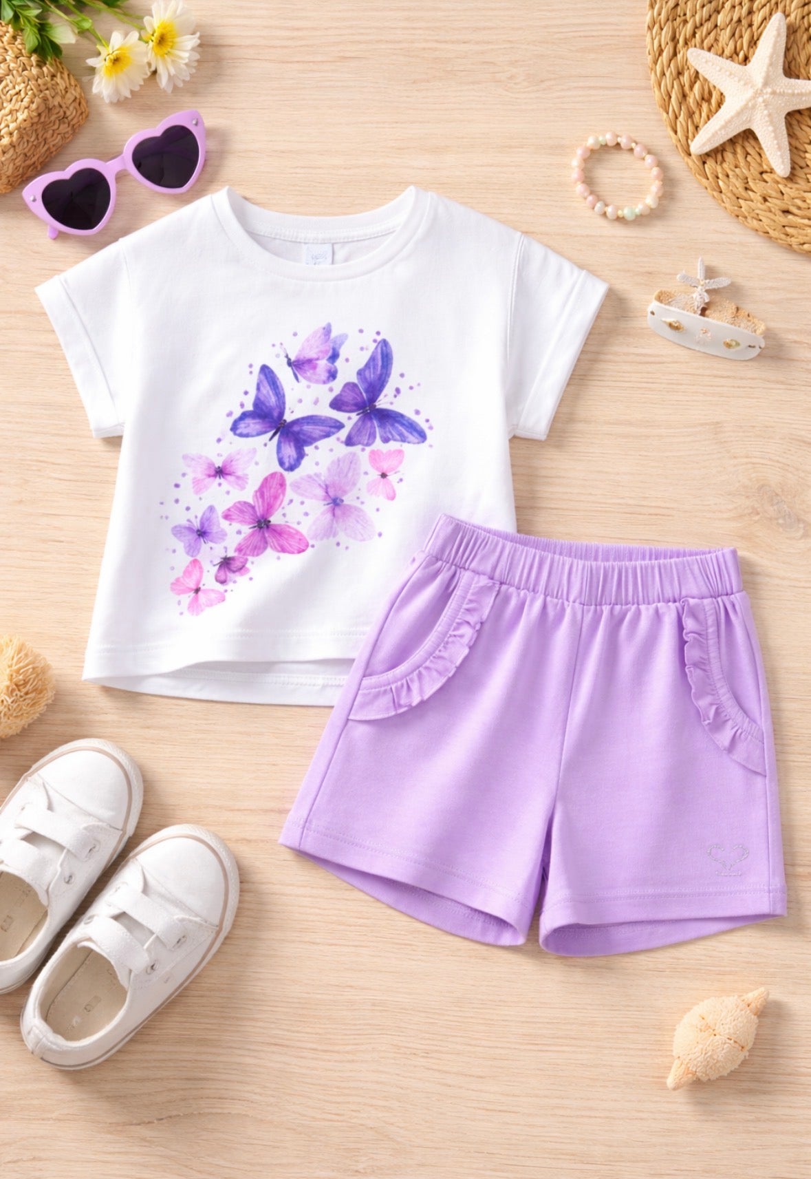 Sarabanda Butterfly Shorts Set
