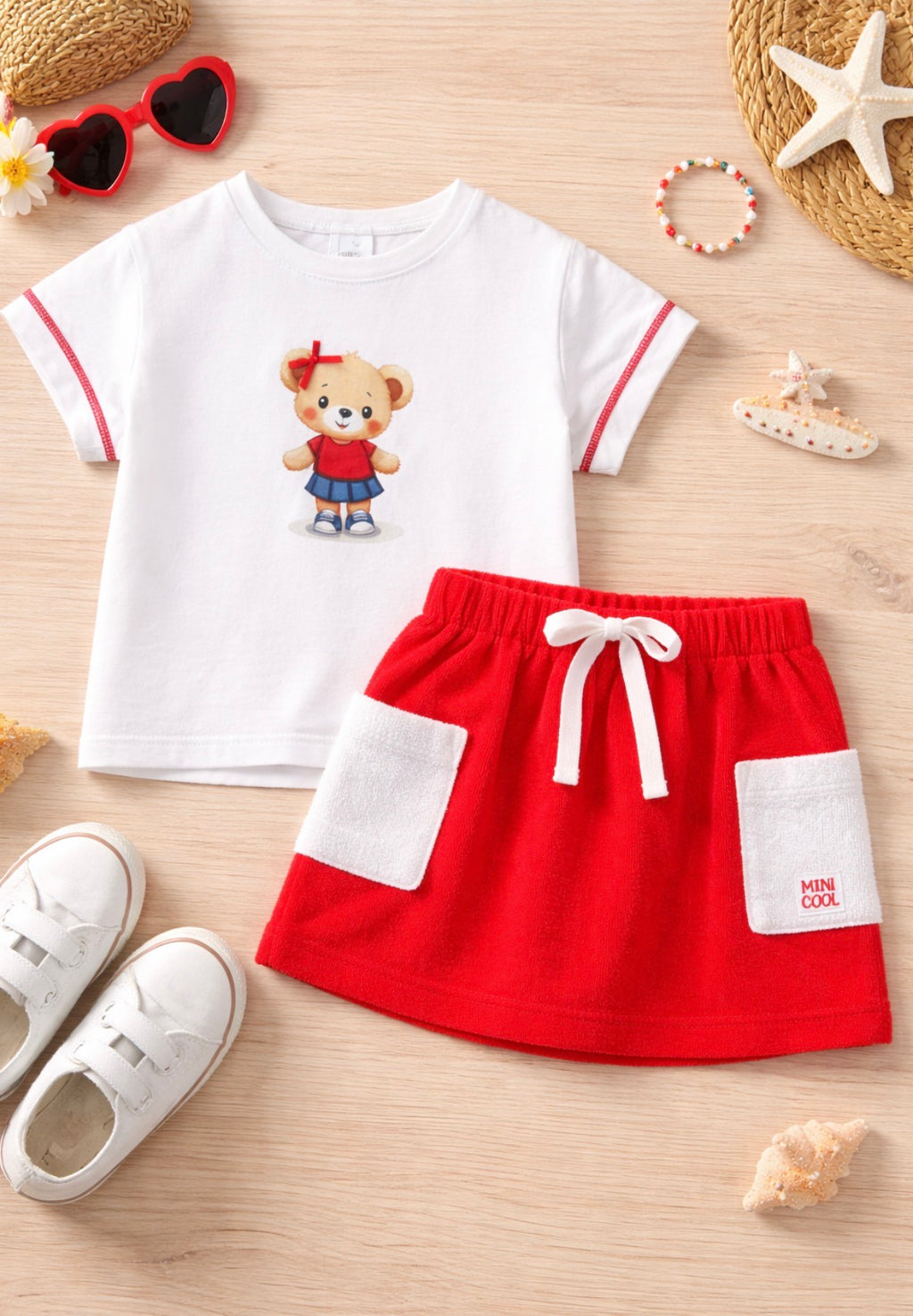 Sarabanda Minibanda Bear Skirt Set