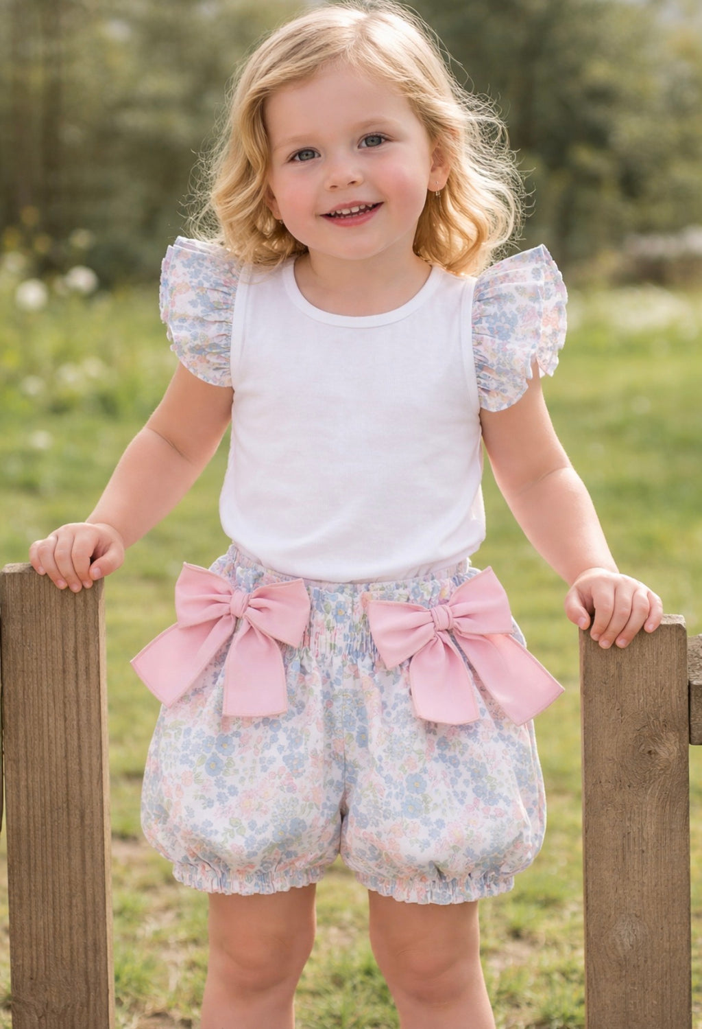Meia Pata Bubble Flowers Liberty T-shirt and Shorts Set
