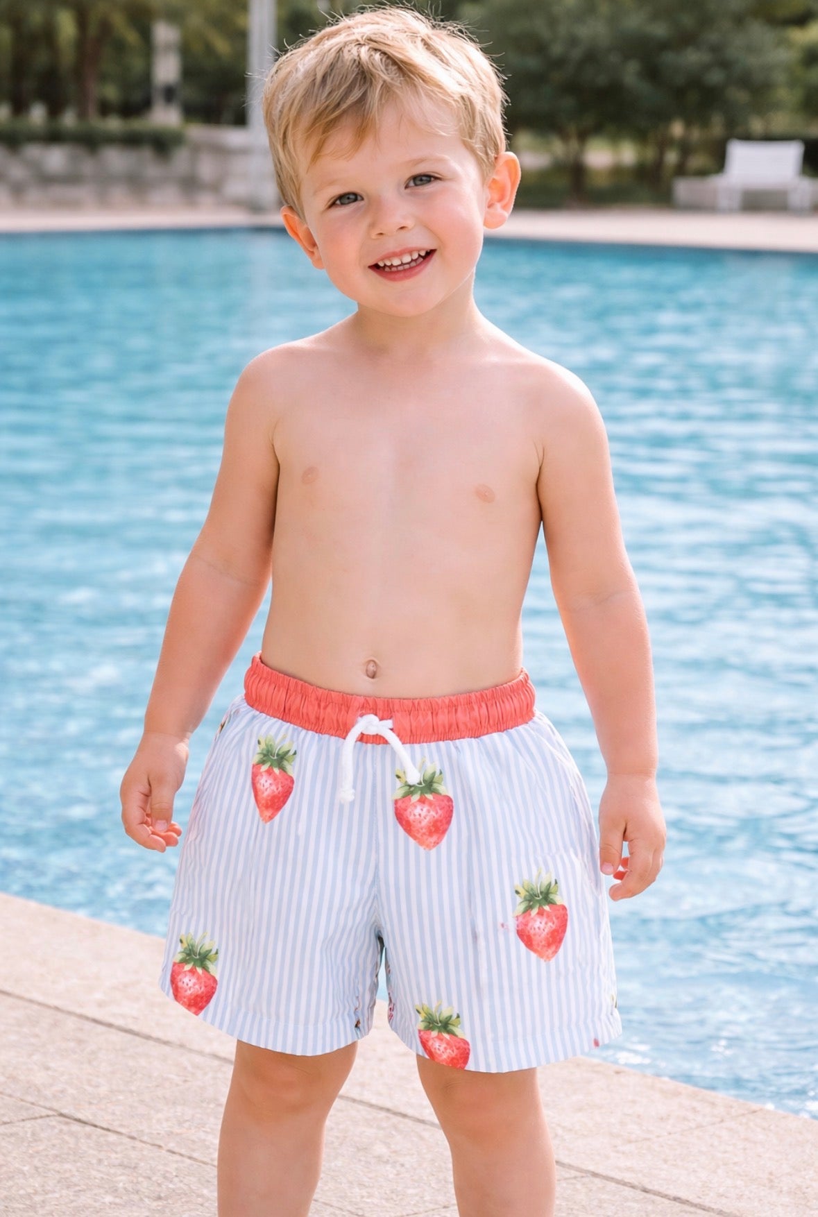 Meia Pata Boy's Strawberry Swim Shorts