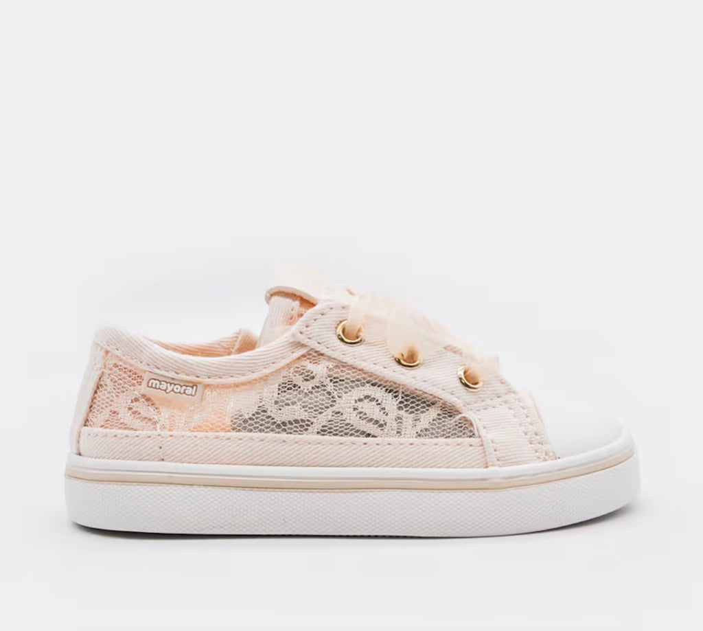 Mayoral Cream Lace Trainers