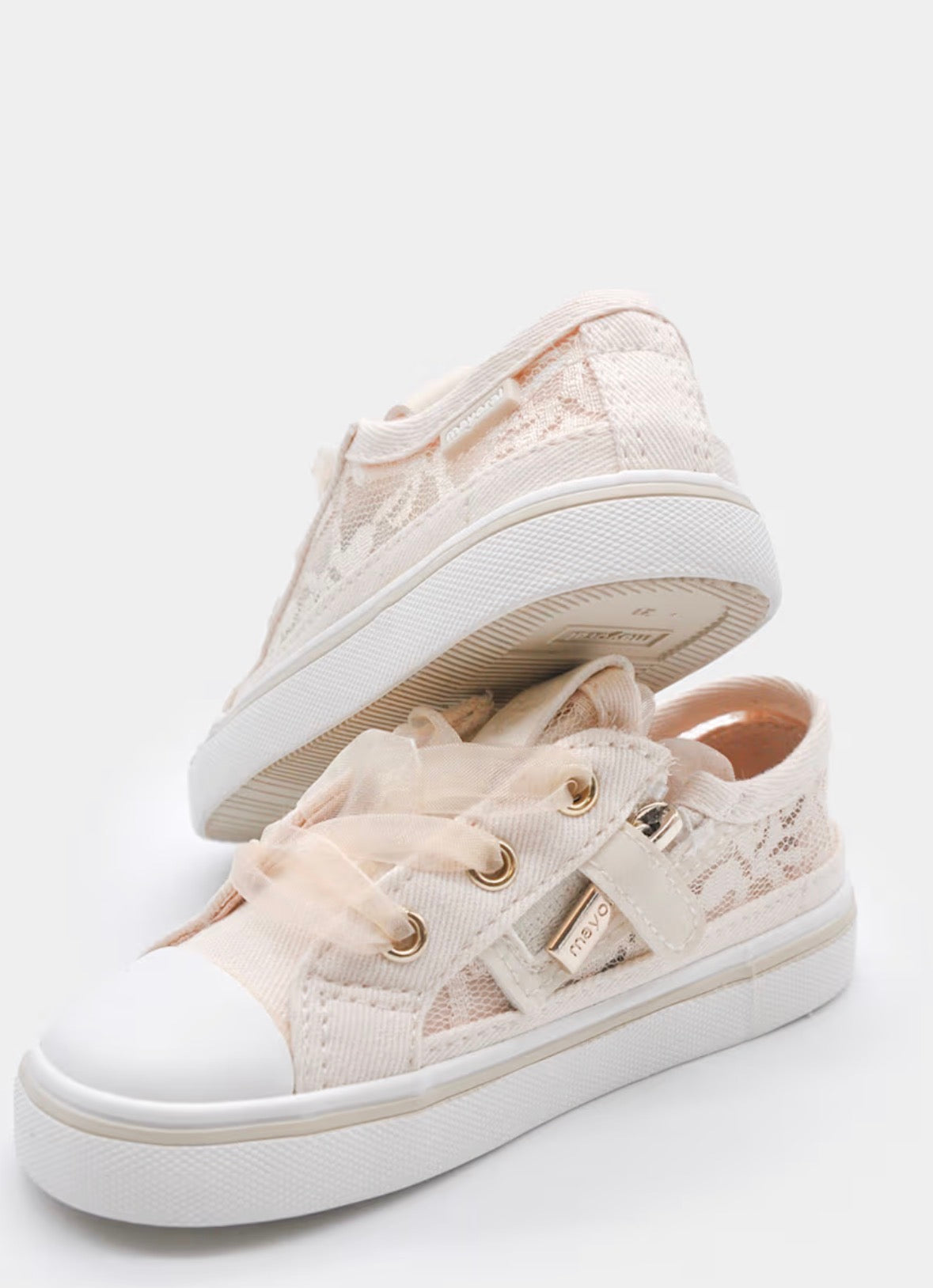 Mayoral Cream Lace Trainers