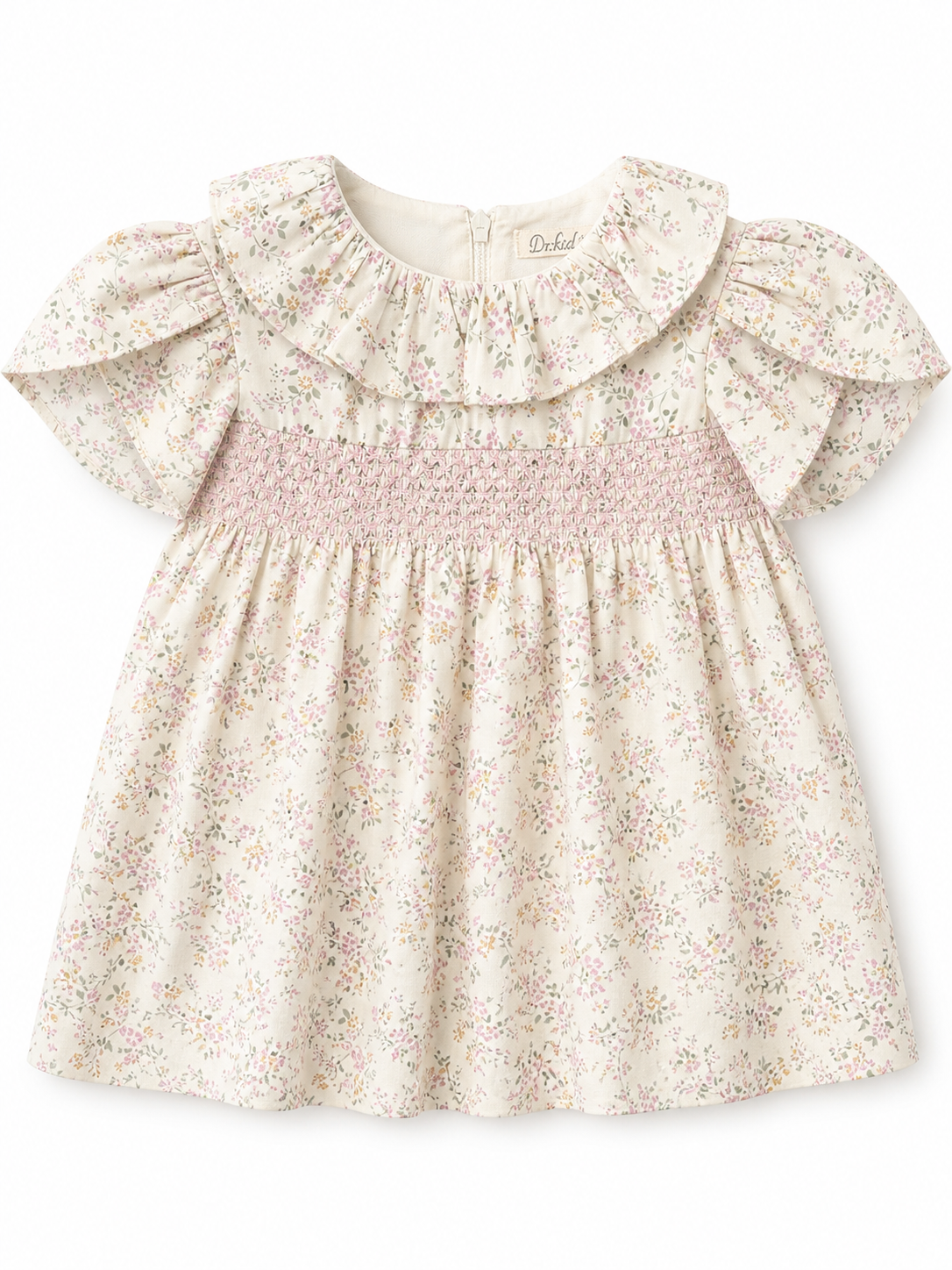 Dr Kid Lilac Floral Tulip Sleeve Dress