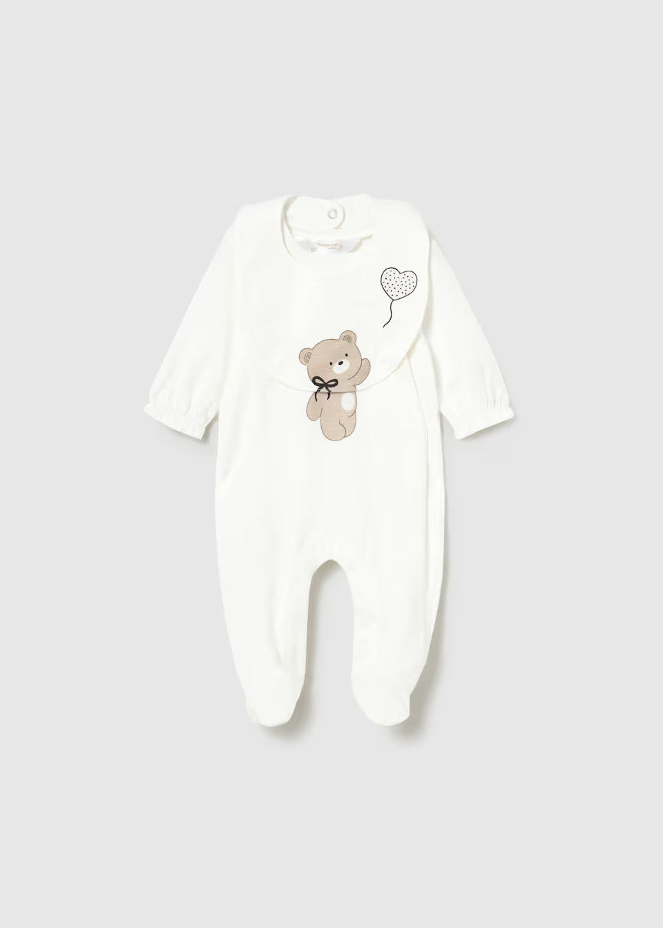 Mayoral Teddy bear Cream Bear All in One with Bib