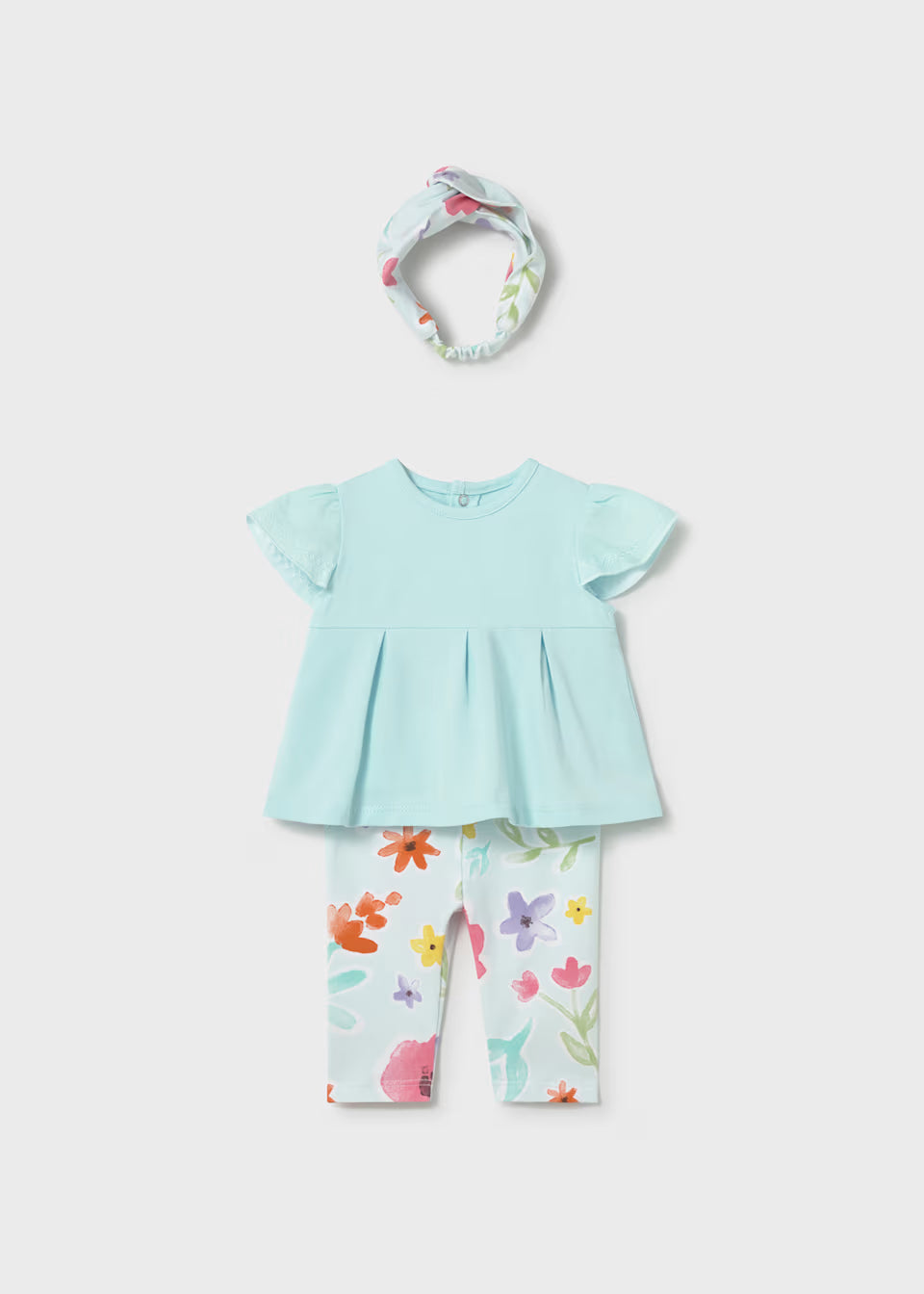Mayoral Blue Floral Print Legging Set