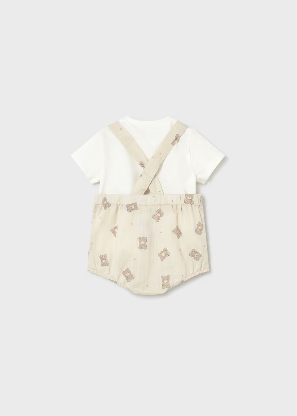 Mayoral Teddy Print Dungaree Set