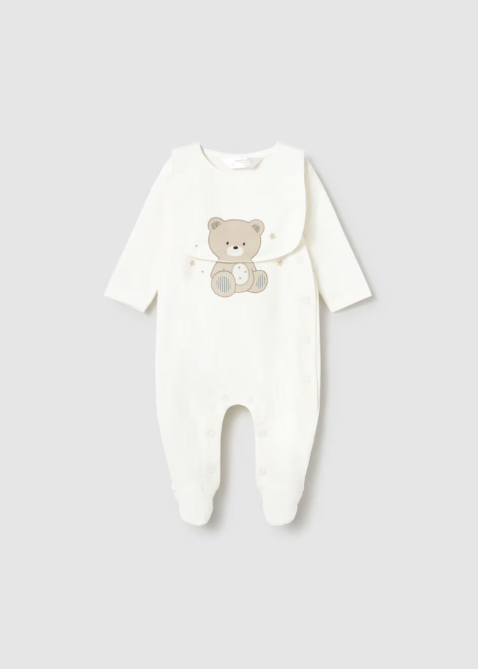 Mayoral 2pc Cream Bear All in One and Bib