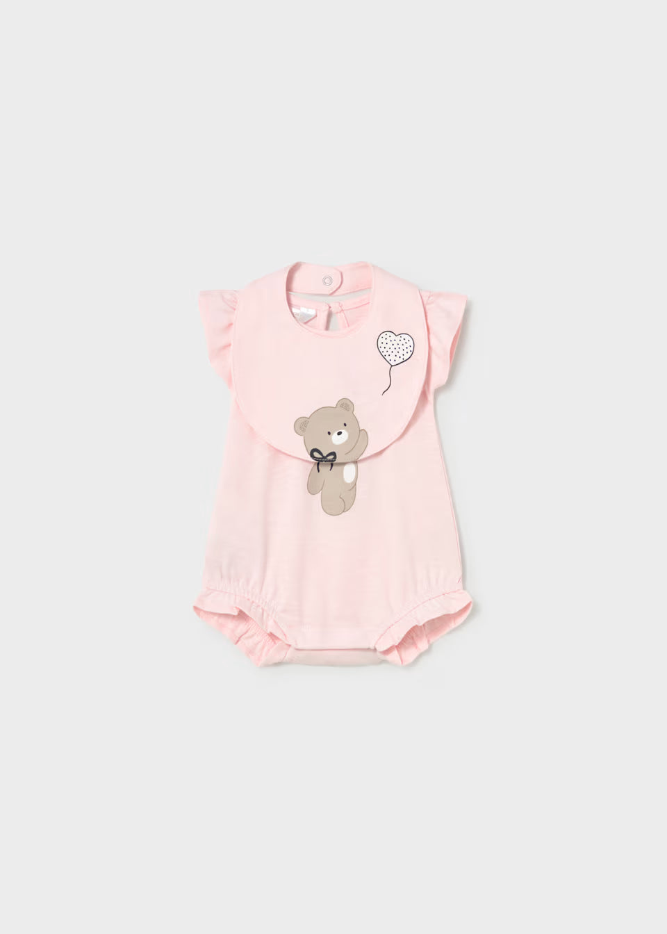 Mayoral 2pc Pink Bear Romper and Bib