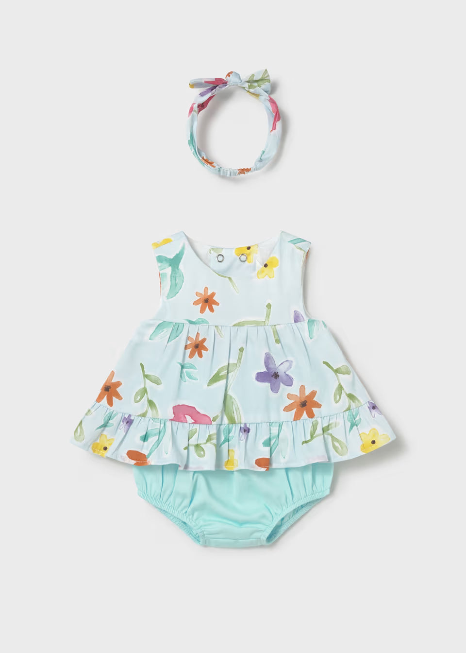 Mayoral Blue Floral Print Jam Pant Set